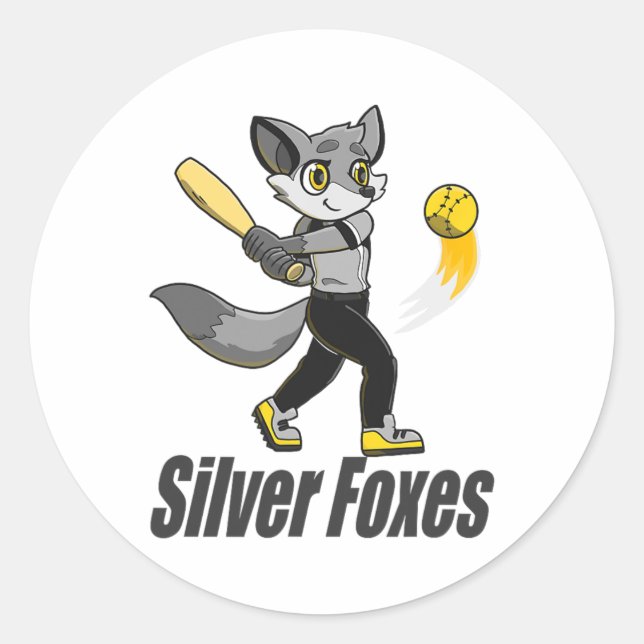 Sticker Rond Renards Argentés Softll  (Devant)