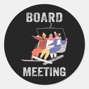 Sticker Rond Rencontre Snowboard Vacances Snowboard Ski Pour