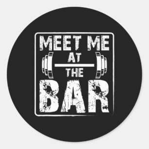 Sticker Rond Rencontrez-Moi Au Bar Amusant Jok D'Exercice D'Alt