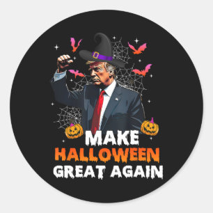 Sticker Rond Rendez Halloween Great Encore Drôle Trump Fantôme