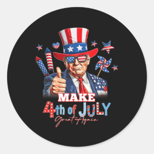 Sticker Rond Rendez le 4 juillet grandiose à nouveau Feu d'arti