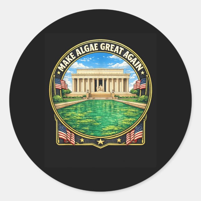 Sticker Rond Rendez les algues grandes à nouveau conception drô (Devant)
