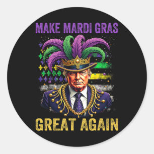 Sticker Rond Rendez Mardi Gras Grand à Nouveau Drôle Mardi Gras