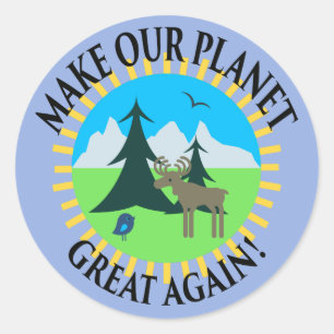 STICKER ROND RENDEZ NOTRE PLANÈTE GRANDE ENCORE !