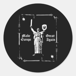 Sticker Rond Rendez sa grandeur à l'Europe Ukraine Statue de la