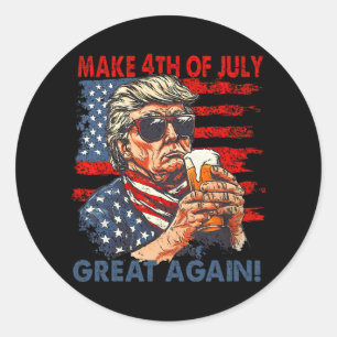 Sticker Rond Rendre 4 juillet grand à nouveau drôle Trump Homme