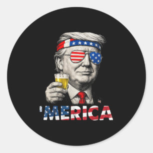 Sticker Rond Rendre 4 juillet grand encore Chemises Patriotique