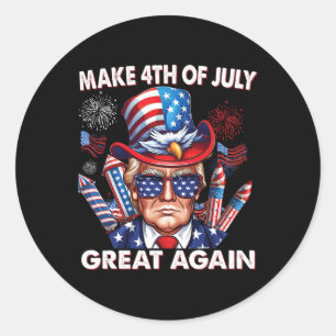 Sticker Rond Rendre 4 juillet grande à nouveau 4 juillet Trump