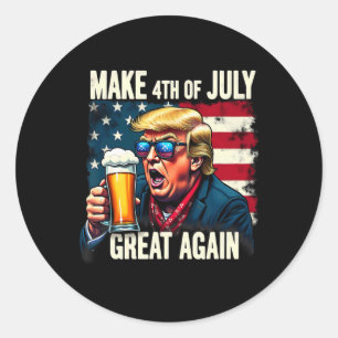 Sticker Rond Rendre 4 juillet grande nouvelle bière Trump Boire