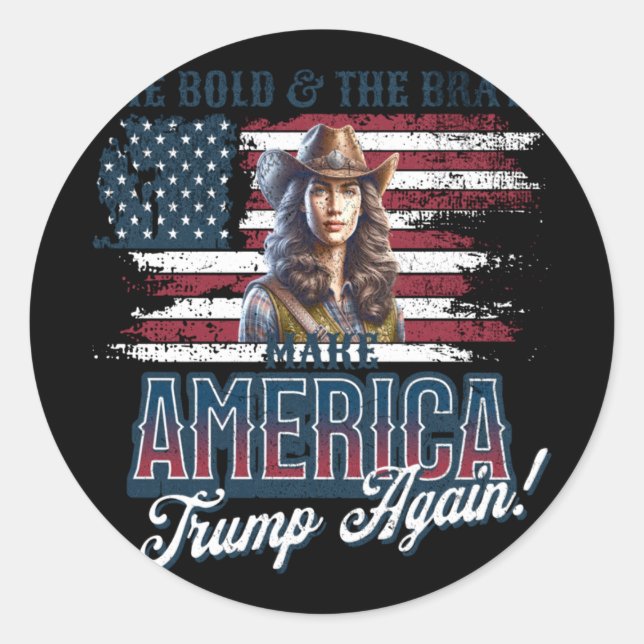 Sticker Rond Rendre à l'Amérique Trump (Devant)