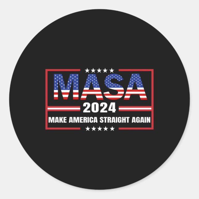 Sticker Rond Rendre à l'Amérique une nouvelle image politique M (Devant)
