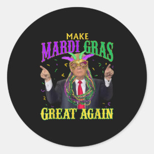 Sticker Rond Rendre à Mardi Gras sa grandeur Trump New Orleans 
