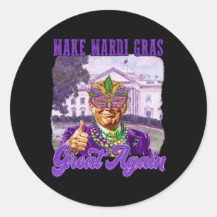 Sticker Rond Rendre à Mardi Gras sa grandeur Trump perles fente
