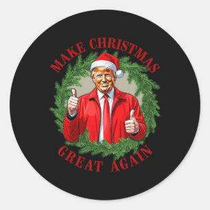 Sticker Rond Rendre à Noël sa grandeur Donald Trump Mega