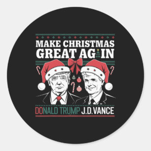 Sticker Rond Rendre à Noël sa grandeur Trump