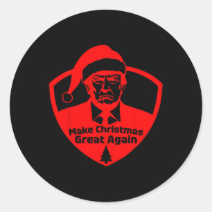 Sticker Rond Rendre à Noël une grande réussite Drôle le préside