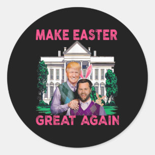 Sticker Rond Rendre à Pâques sa grandeur Trump Vance Bunny Hunt