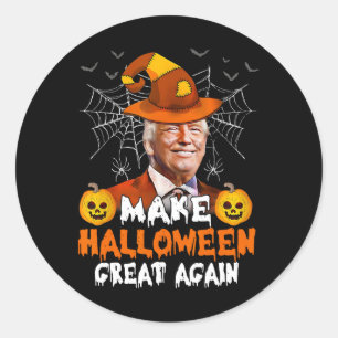 Sticker Rond Rendre Halloween super encore drôle Trump Jack O L