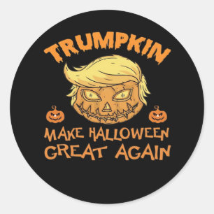 Sticker Rond Rendre la grandeur d'Halloween - Trumpkin