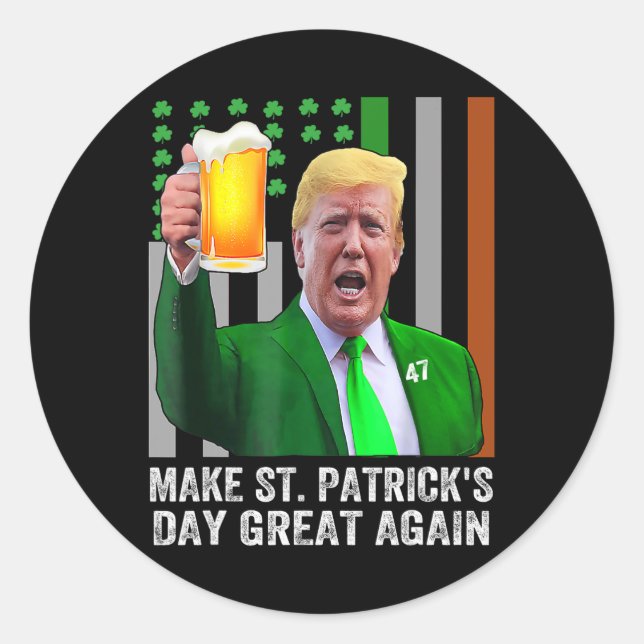 Sticker Rond Rendre la Saint-Patrick plus belle encore Drapeau  (Devant)