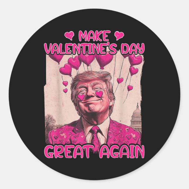 Sticker Rond Rendre la Saint-Valentin plus grande encore drôle  (Devant)