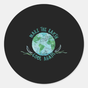 Sticker Rond Rendre la Terre Cool - Environnement aquarelle