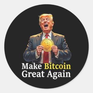 Sticker Rond Rendre le Bitcoin grand à nouveau Trump Bitcoin Cr