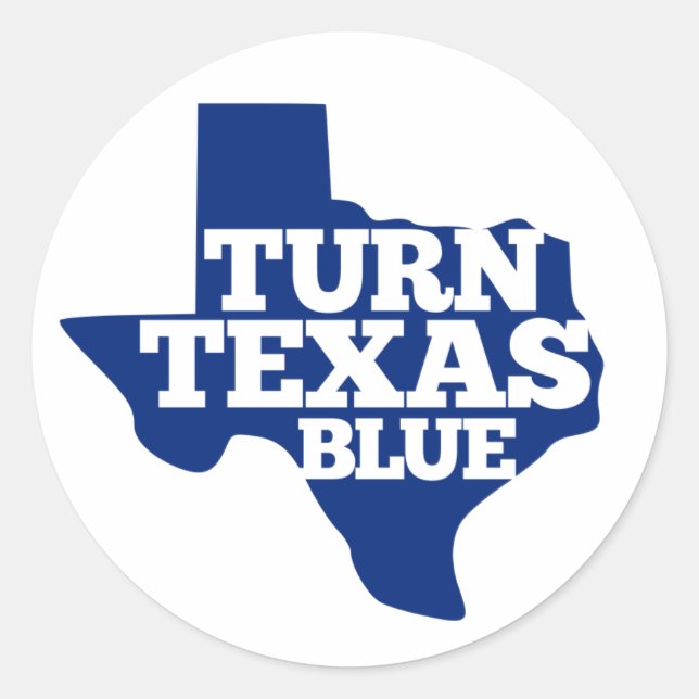 Sticker Rond Rendre le Texas Bleu (Devant)