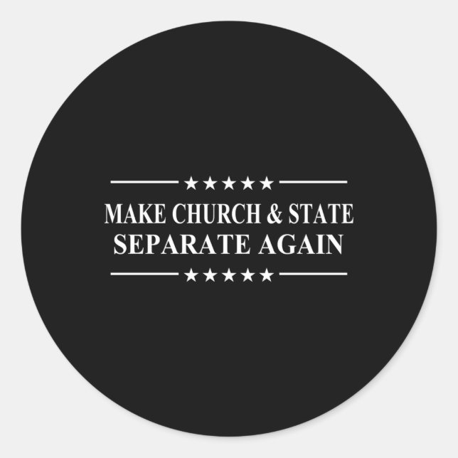 Sticker Rond Rendre L'Église Et L'État Séparés À Nouveau Acte P (Devant)