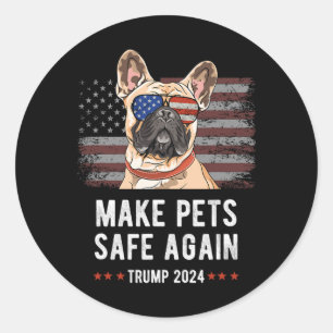 Sticker Rond Rendre les animaux de compagnie en sécurité Chien