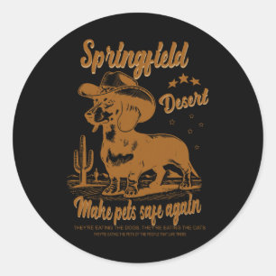 Sticker Rond Rendre les animaux en sécurité Cowboy Dachshund Ch