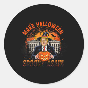 Sticker Rond Rendre l'Halloween Éffrayant à nouveau drôle Hallo