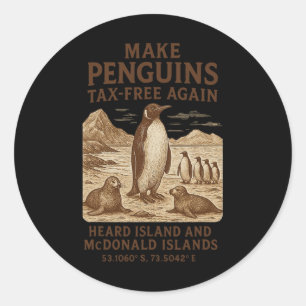 Sticker Rond Rendre l'impôt sur les pingouins libre - Résister