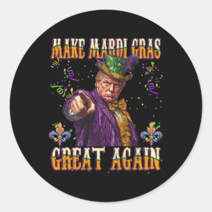 Sticker Rond Rendre Mardi Gras grand à nouveau drôle Trump perl
