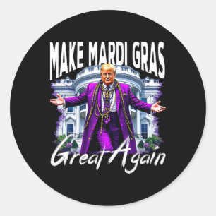 Sticker Rond Rendre Mardi Gras Grand À Nouveau Trump Perles Mas