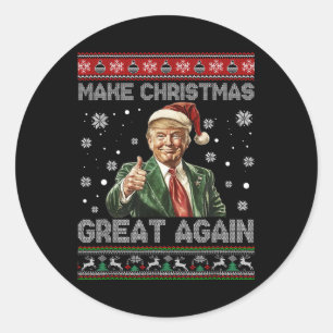 Sticker Rond Rendre Noël grand à nouveau Noël Noël amusant Trum