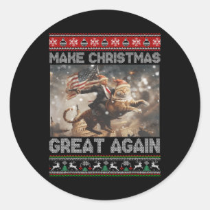 Sticker Rond Rendre Noël grand à nouveau Noël Noël amusant Trum