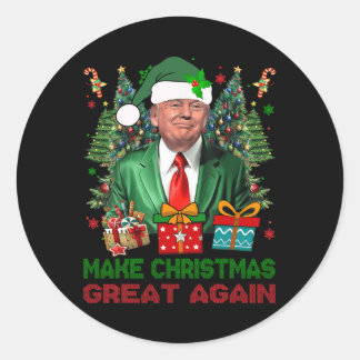 Sticker Rond Rendre Noël grand à nouveau Noël Noël amusant Trum