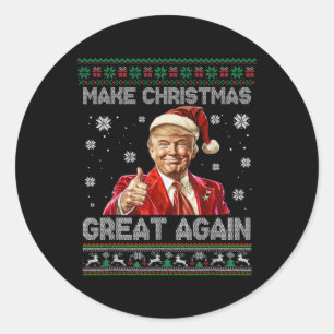 Sticker Rond Rendre Noël grand à nouveau Noël Noël amusant Trum