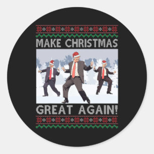 Sticker Rond Rendre Noël grand à nouveau Noël Noël amusant Trum