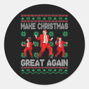 Sticker Rond Rendre Noël grand encore Père Noël Trump Danse Noë