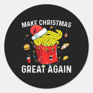 Sticker Rond Rendre Noël super à nouveau amusant Père Noël Trum
