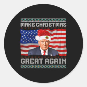 Sticker Rond Rendre Noël super à nouveau amusant Trump Xmas Sno