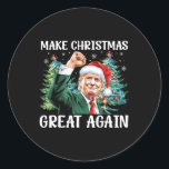 Sticker Rond Rendre Noël super à nouveau drôle Père Noël Trump<br><div class="desc">Rendre Noël super encore drôle Père Noël Trump 2024 Hommes Noël 7</div>