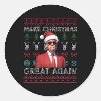 Sticker Rond Rendre Noël super à nouveau Trump Noël drôle 2