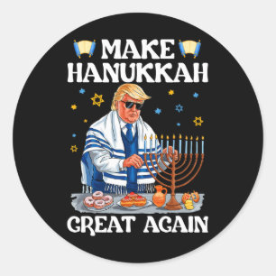 Sticker Rond Rendre sa grandeur à Hanoukka Trump Juif Ugly Chan