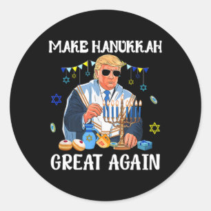 Sticker Rond Rendre sa grandeur à Hanoukka Trump Juif Ugly Chan