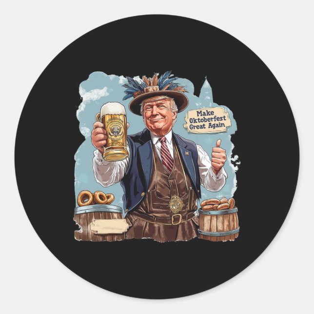 Sticker Rond Rendre sa grandeur à Trump Beer Mug (Devant)