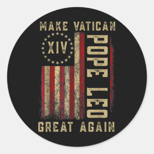 Sticker Rond Rendre sa grandeur au Vatican Chemise, le pape Leo