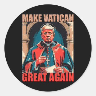 Sticker Rond Rendre sa grandeur au Vatican - Le pape Trump mème
